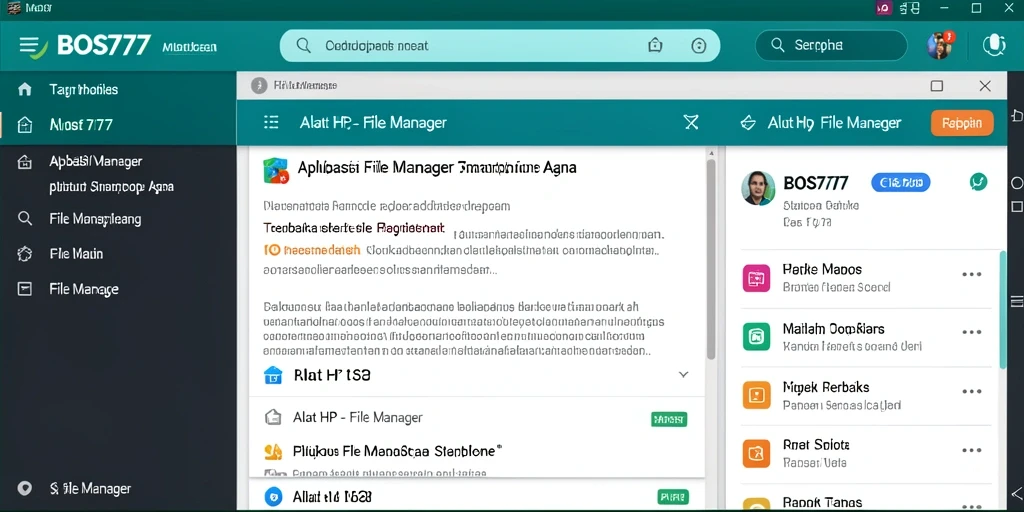 Tampilan antarmuka aplikasi File Manager BOS777 yang mudah digunakan.