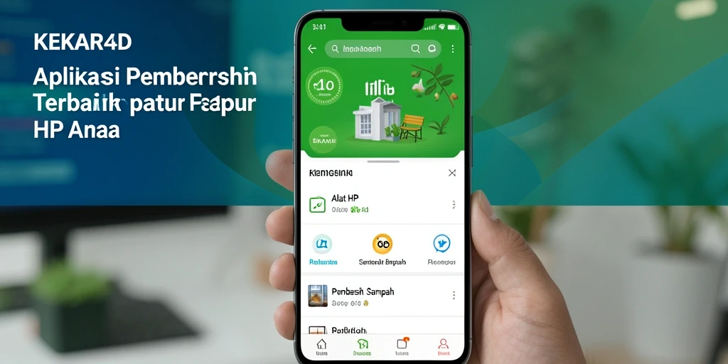 Antarmuka utama KEKAR4D menampilkan proses pembersihan sampah dengan jelas dan informatif.