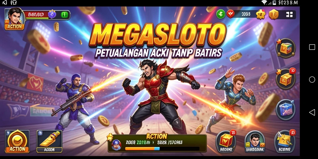 Tampilan antarmuka dinamis MEGASLOTO dalam aksi.