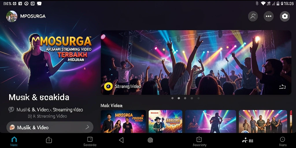 Antarmuka pengguna MPOSURGA yang sederhana dan menarik untuk Streaming Video.