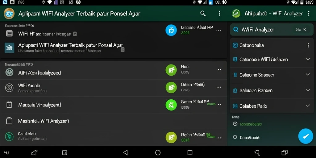 Tampilan antarmuka pengguna aplikasi WiFi Analyzer RP66 yang informatif.